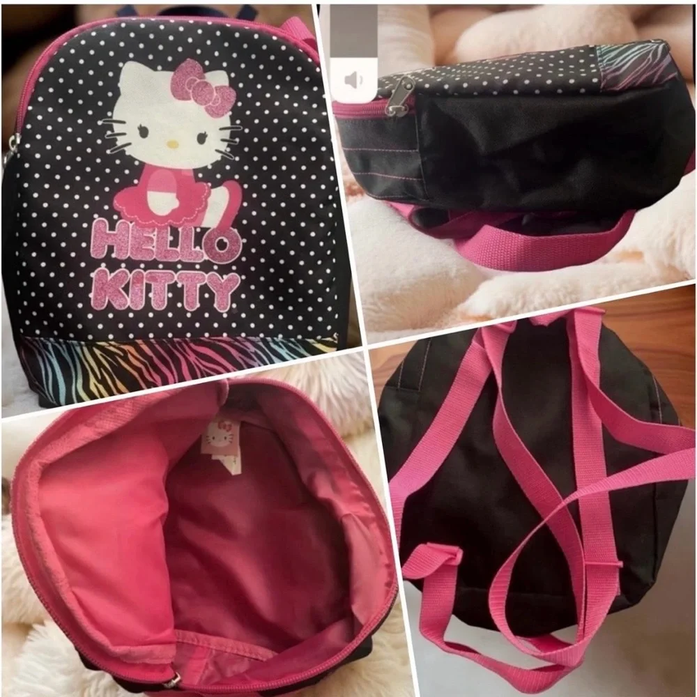 Kawaii Hello Kitty Polka Dots Mini Backpack Pins Memory Game Bundle Kidcore Gift